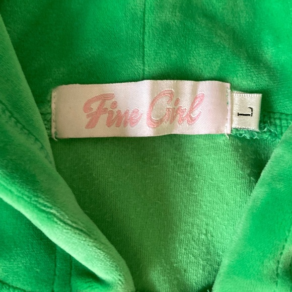 Fine Girl Green Velour Tracksuit - Picture 2 of 5